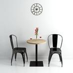 vidaXL Bistrotafel rond 60x75 cm MDF en staal eikenkleur, Huis en Inrichting, Verzenden, Nieuw