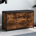 vidaXL Schoenenbankje met klaplade 102x32x56 cm gerookt, Verzenden, Nieuw