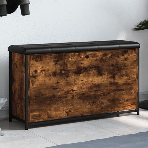 vidaXL Schoenenbankje met klaplade 102x32x56 cm gerookt, Huis en Inrichting, Overige Huis en Inrichting, Nieuw, Verzenden