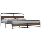 vidaXL Bedframe zonder matras metaal bruin eikenkleurig, Huis en Inrichting, Verzenden, Nieuw