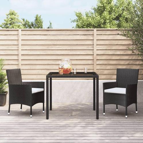 vidaXL Tuinstoelen met kussens 2 st. zwart poly rattan, Tuin en Terras, Tuinstoelen, Nieuw, Verzenden