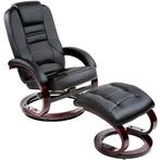 tectake TV-fauteuil met krukje model 2 - zwart, Huis en Inrichting, Stoelen, Verzenden, Nieuw
