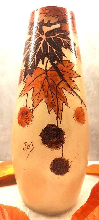 Legras & Cie. - Vaas - Grote vaas geëmailleerd met een, Antiek en Kunst, Kunst | Designobjecten