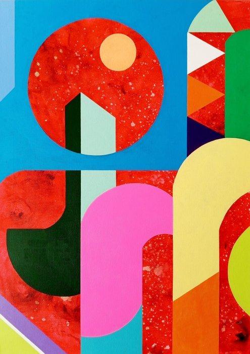 Kasai Massana (1975) - THE METAPHYSIC POLIS., Antiquités & Art, Art | Peinture | Moderne