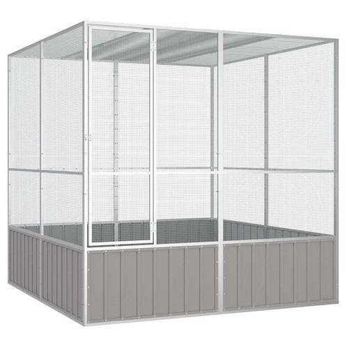 vidaXL Vogelkooi 213,5x217,5x211,5 cm gegalvaniseerd staal, Dieren en Toebehoren, Vogels | Toebehoren, Nieuw, Verzenden