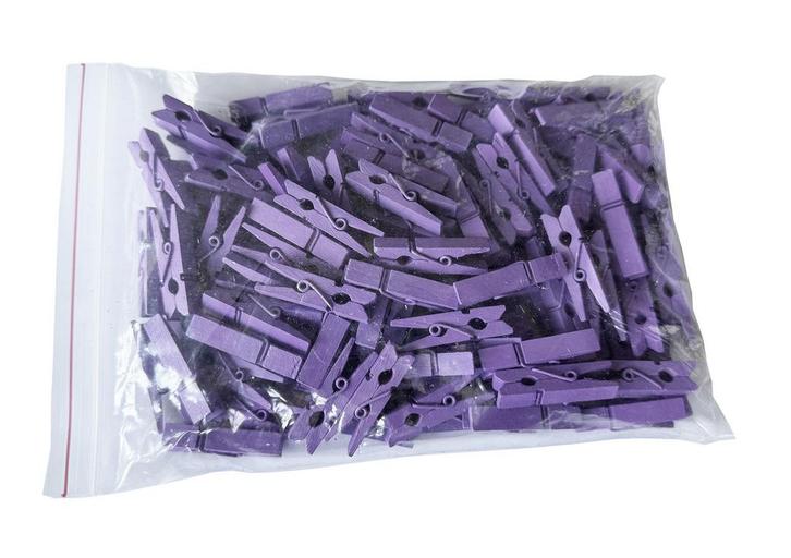 Set van 100 kleine wasknijpers van hout (35 mm, paars), Doe-het-zelf en Bouw, Gereedschap | Overige machines, Nieuw, Verzenden