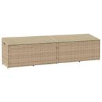 vidaXL Tuinbox 220x50x58 cm poly rattan beige, Verzenden, Nieuw