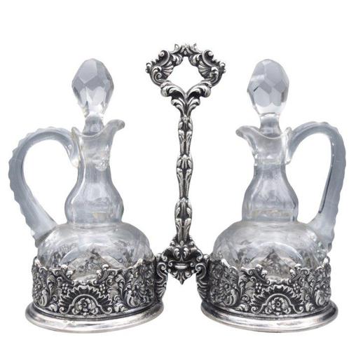 Ensemble de burettes - Grand - Cristal, Antiek en Kunst, Antiek | Zilver en Goud
