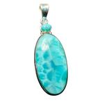 Hanger in Larimar - Zilver 925 Sieraden - Hoogte: 40 mm -