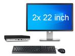 HP ProDesk 600 G5 Mini i5 9e Gen + 2x 22 Monitor + 2 jaar, Ophalen of Verzenden, Nieuw, In_stock