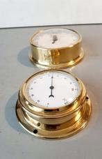 Maritieme objecten (2) - Messing- Scheepsklok en hygrometer, Antiek en Kunst