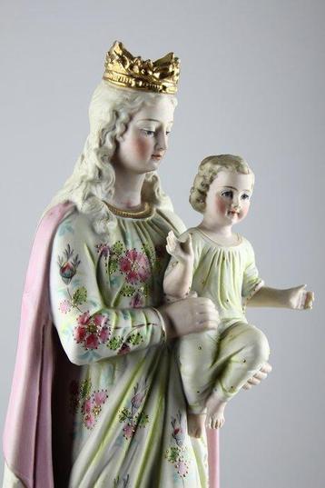 Beeldje, Maria met Kind - 41 cm - Biscuit porselein