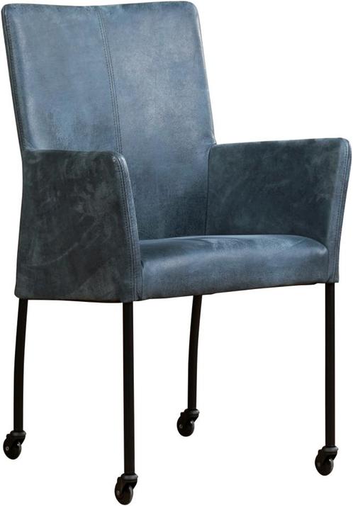 Rode leren moderne eetkamerstoel - met armleuning poot, Huis en Inrichting, Stoelen, Overige kleuren, Eén, Nieuw, Leer, Ophalen of Verzenden