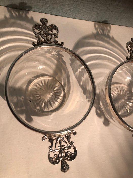 Wijnproefschaaltje (2) - .925 zilver - Loving cup, Antiek en Kunst, Antiek | Zilver en Goud