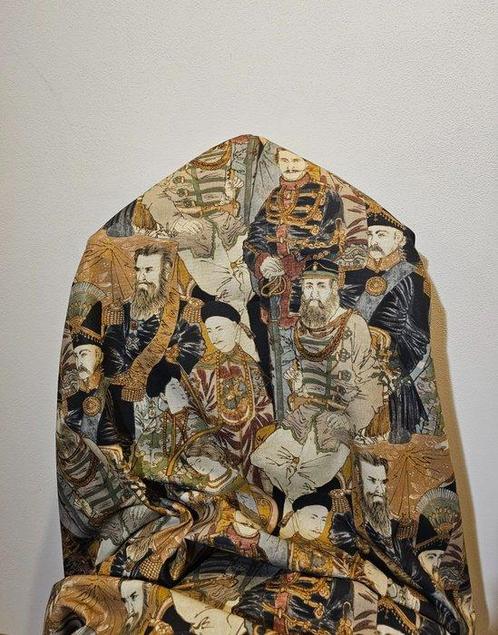 Zeldzaam origineel doek Portret van de Wereldheersers 1870, Antiek en Kunst, Antiek | Tapijten, Tafelkleden en Textiel