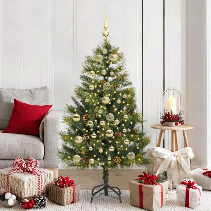 vidaXL Kunstmatige Scharnierende Kerstboom met Kegels Groen, Diversen, Kerst, Nieuw, Verzenden