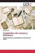 Linguistica de corpus y literatura. Sara New   ., Piccioni Sara, Verzenden