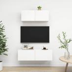 vidaXL Ensemble de meubles TV 2 pcs Blanc Bois, Huis en Inrichting, Verzenden