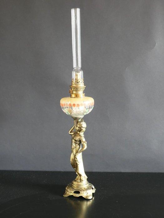 Firme H S - Hugo Schneider - Petroleumlamp - Régule en, Antiek en Kunst, Antiek | Overige Antiek