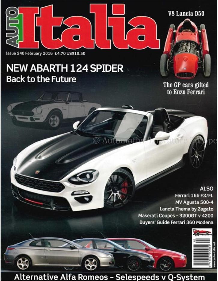 2016 AUTO ITALIA MAGAZINE 240 ENGELS, Boeken, Auto's | Folders en Tijdschriften