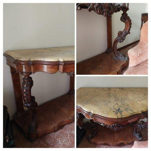 Wandtafel - Walnoot - Luigi Filippo console tabblad, Antiek en Kunst, Antiek | Overige Antiek