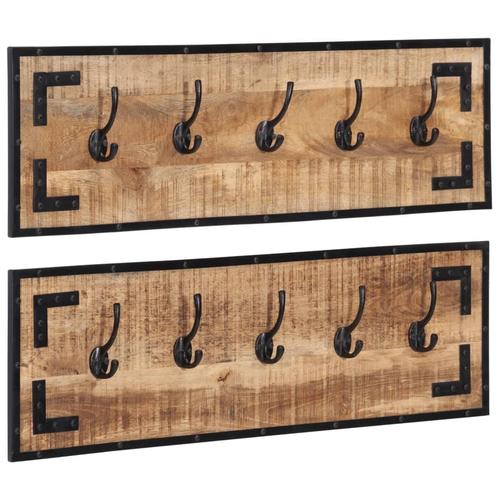 vidaXL Porte-manteaux 2 pcs 80x8x25 cm bois de manguier, Maison & Meubles, Accessoires pour la Maison | Portemanteaux, Neuf, Envoi