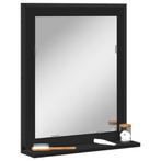 vidaXL Badkamerspiegel met schap 50x12x60 cm hout zwart, Huis en Inrichting, Verzenden, Nieuw