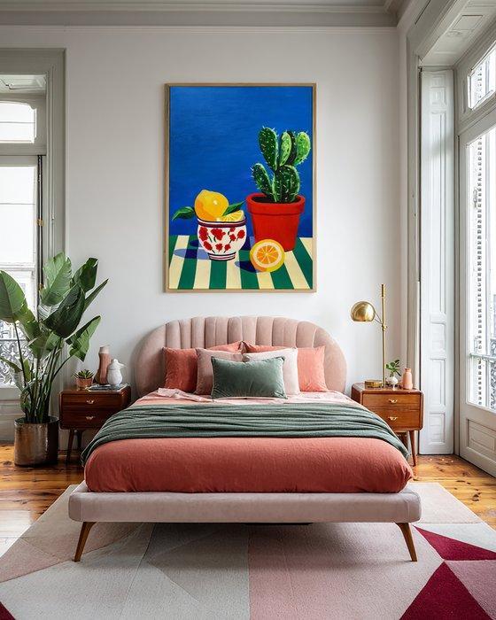 E. García - BODEGÓN CON CACTUS XL (NO RESERVE), Antiquités & Art, Art | Peinture | Moderne