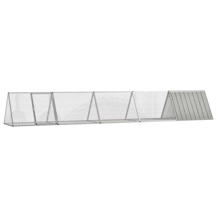vidaXL Konijnenhok 504,5x80,5x71 cm gegalvaniseerd staal, Dieren en Toebehoren, Knaagdieren en Konijnen | Hokken en Kooien, Nieuw