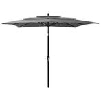 vidaXL Parasol 3-laags met aluminium paal 2,5x2,5 m, Tuin en Terras, Verzenden, Nieuw