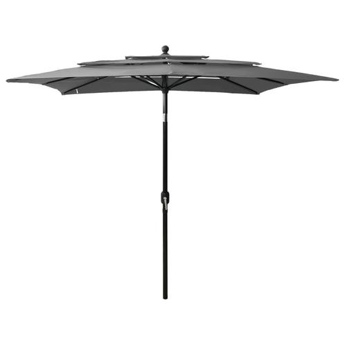 vidaXL Parasol 3-laags met aluminium paal 2,5x2,5 m, Tuin en Terras, Parasols, Nieuw, Verzenden