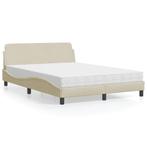 vidaXL Bed met matras stof crèmekleurig 120x200 cm, Huis en Inrichting, Slaapkamer | Bedden, Verzenden, Nieuw