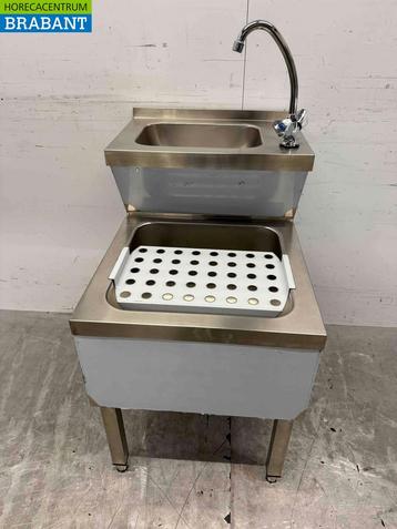 Évier double en acier inoxydable Évier combi Robinet 50 cm, Articles professionnels, Verzenden