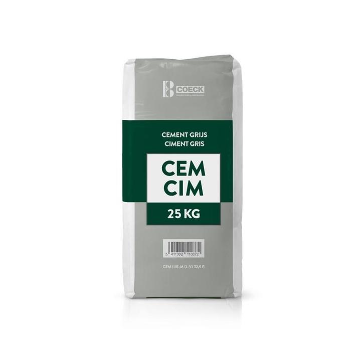 Cemcim grijs cement cem ii/b-m (l-v) 32,5 r 25kg - coeck -, Tuin en Terras, Grind, Keien en Split, Nieuw