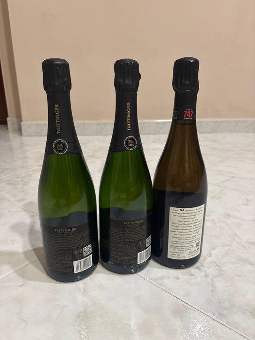 Taittinger, Jacquesson - Champagne Brut - 3 Flessen (0.75, Verzamelen, Wijnen