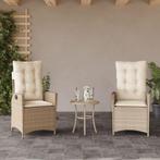 Poly Rattan Tuinstoelen met Kussens | Tweede Kansje, Tuin en Terras, Verzenden, Nieuw, Kunststof, Verstelbaar