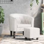 vidaXL Chaise cabriolet avec repose-pied blanc, Verzenden, Neuf