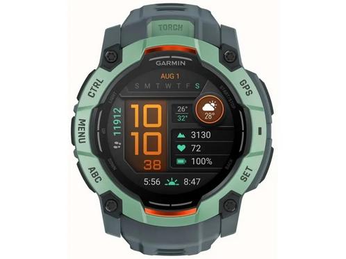 Garmin Instinct 3, 50mm, AMOLED, Grijs (Groen), Huis en Inrichting, Woonaccessoires | Overige, Zo goed als nieuw, Verzenden