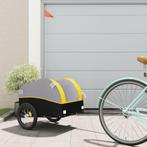 vidaXL Fietstrailer 30 kg ijzer zwart en geel, Fietsen en Brommers, Verzenden, Nieuw