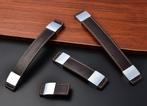 Set van 4 lederen handgrepen meubels (69x30 mm, donkerbruin, Verzenden, Nieuw