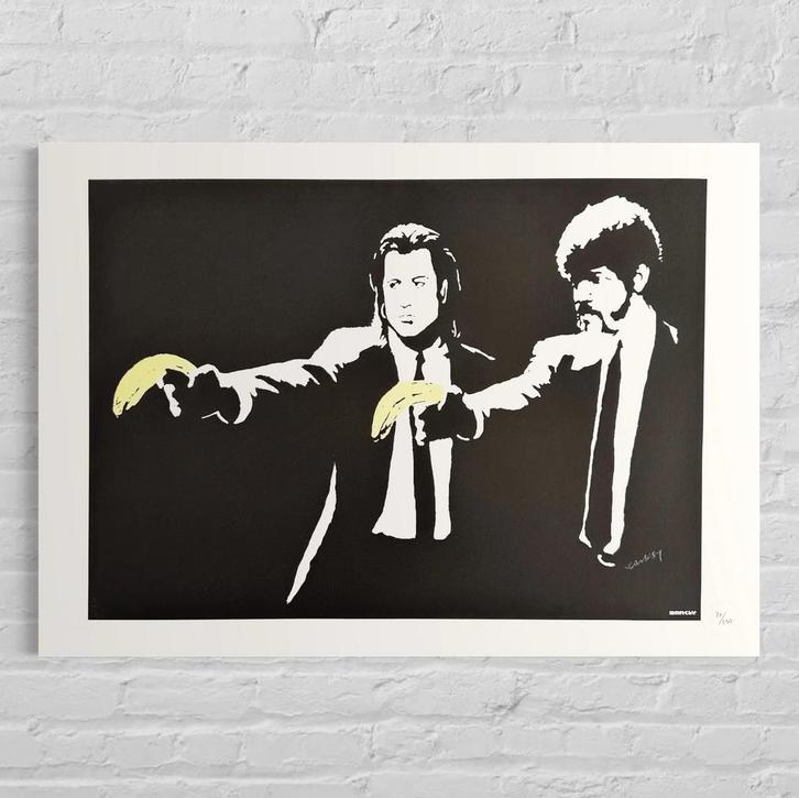 Genummerde Editie BANKSY Pulp Fiction, Antiek en Kunst, Kunst | Litho's en Zeefdrukken, Verzenden