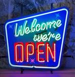 Welcome open NEON sign bord led lichtbord verlichting lamp X, Huis en Inrichting, Verzenden, Nieuw