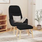 vidaXL Relaxstoel met voetenbank stof zwart, Huis en Inrichting, Fauteuils, Verzenden, Nieuw