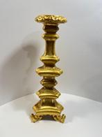 Kandelaar - Hout met bladgoud, Antiek en Kunst