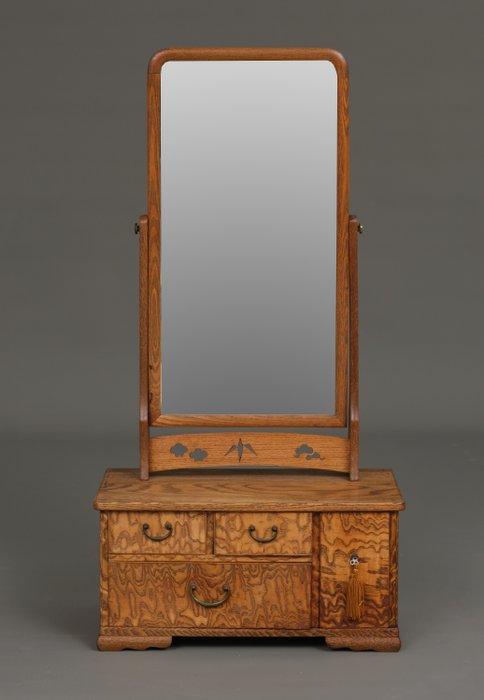 spiegelkast - Glas, Hout, Mirror, Tamo (eiken) hout - Japan, Antiek en Kunst, Antiek | Overige Antiek