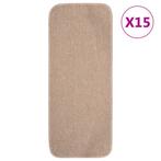 vidaXL Trapmatten 15 st anti-slip rechthoekig 60x25 cm beige, Verzenden
