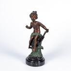 Auguste Moreau - Sculpture, Mädchen - 19.7 cm - Bronze,, Antiek en Kunst