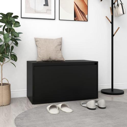 vidaXL Halbankje 80x40x45 cm bewerkt hout zwart, Huis en Inrichting, Overige Huis en Inrichting, Nieuw, Verzenden