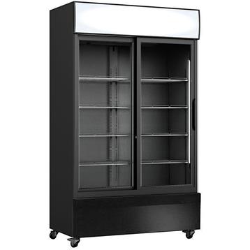 Professionele display koeling met lichtbak  2 glazen deuren, Verzenden
