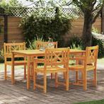 vidaXL Tuin Eettafel Set 5 pcs Bruin Massief acaciahout, Tuin en Terras, Verzenden, Nieuw
